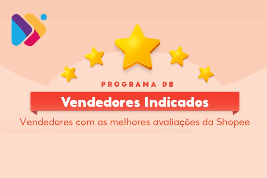 Selo Vendedor Indicado da Shopee destacado em loja virtual