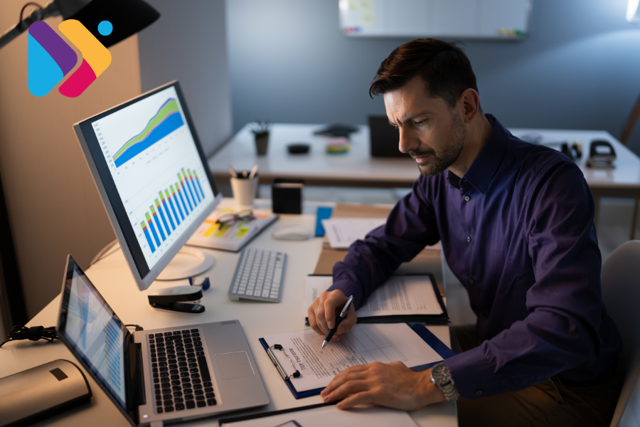 Dashboard de ERP mostrando múltiplas empresas sendo gerenciadas em um único sistema