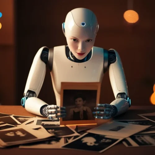 Profissional trabalhando no computador utilizando ferramentas de inteligência artificial