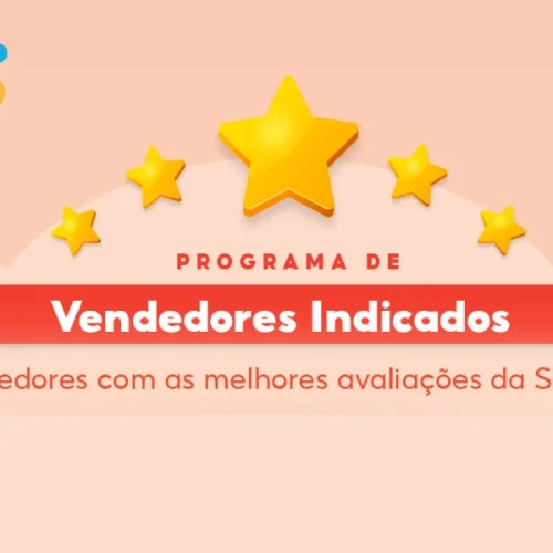 Selo Vendedor Indicado da Shopee destacado em loja virtual