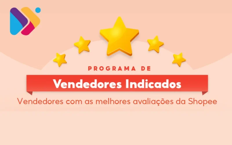 Selo Vendedor Indicado da Shopee destacado em loja virtual