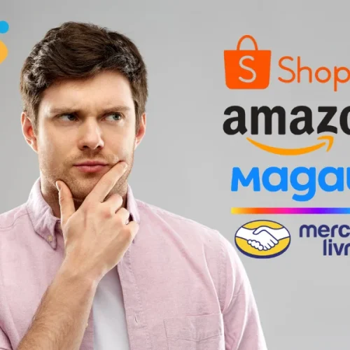 Vendedor analisando métricas de vendas em marketplaces