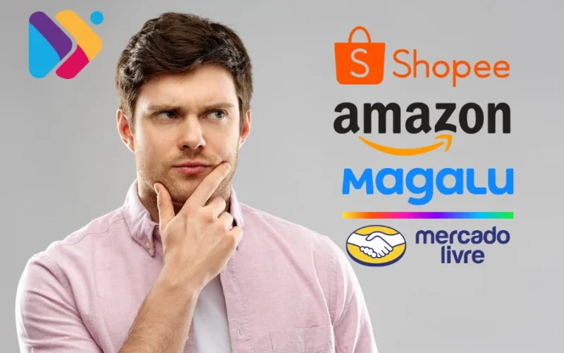 Vendedor analisando métricas de vendas em marketplaces