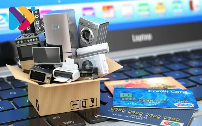 Empreendedor analisando produtos para vender online com notebook e gráficos.